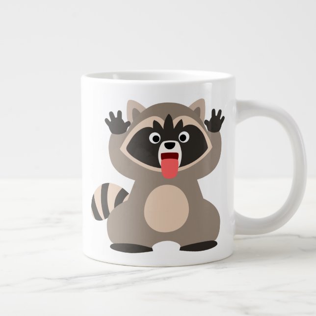 Cute Cheeky Tecknad Raccoon Jumbo Mugg (Höger)