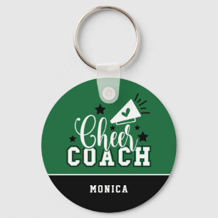Cute Cheer Coach Personlig Grönt och Black Nyckelring