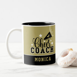 Cute Cheer Coach Personlig Guld och Black Två-Tonad Mugg