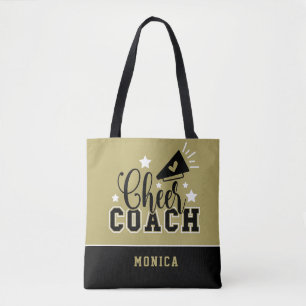 Cute Cheer Coach Personlig Guld och Black Tygkasse