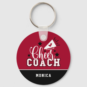 Cute Cheer Coach Personlig Red och Black Nyckelring