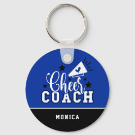 Cute Cheer Coach Personlig Royal Blue and Black Nyckelring