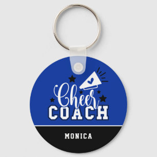 Cute Cheer Coach Personlig Royal Blue och Black Nyckelring