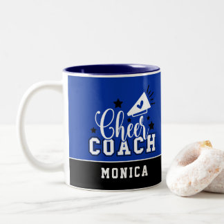 Cute Cheer Coach Personlig Royal Blue och Black Två-Tonad Mugg