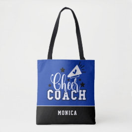 Cute Cheer Coach Personlig Royal Blue och Black Tygkasse