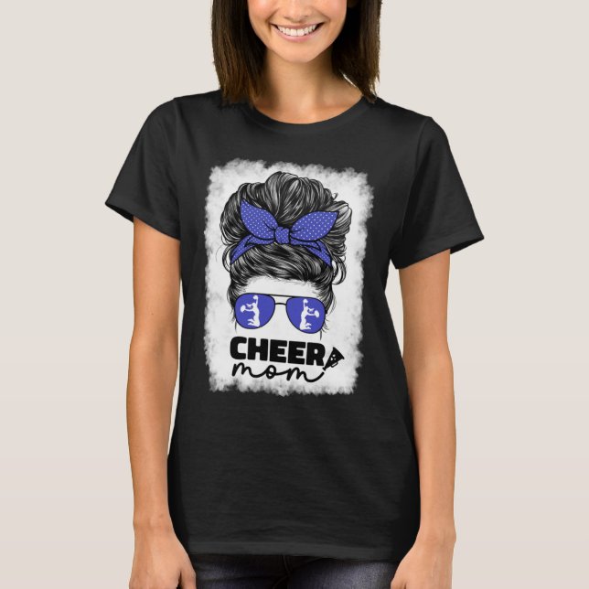 Cute Cheer Mom For Women Cheerleader Mom Blue Mess T Shirt (Framsida)