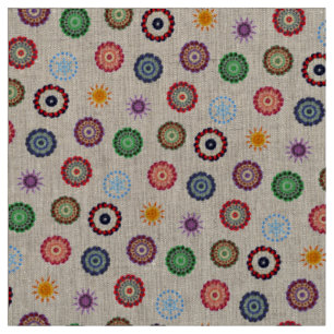 Cute Cheerful Colorful Boho jul Mönster Tyg