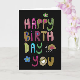 Cute Cheerful Grattis på födelsedagen till dig Kort