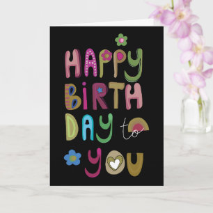Cute Cheerful Grattis på födelsedagen till dig Kort