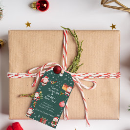 Cute Cheerful Red Jultomten Gift Märkre Presentetikett