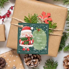 Cute Cheerful Red Santa God jul Sticker Gåvor Etiketter