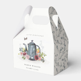 Cute Cheerful Ro Blommigt Tekanna vid alla åldrar Presentaskar