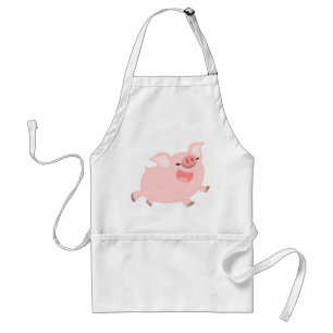 Cute Cheerful Tecknad Gris Apron Förkläde