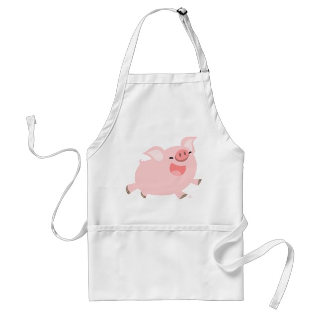 Cute Cheerful Tecknad Gris Apron Förkläde (Framsidan)