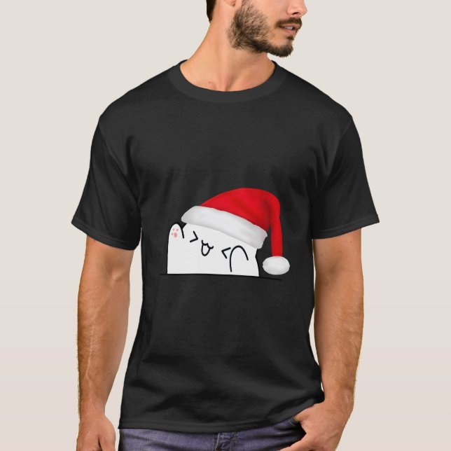 Cute Cheering Funny Bongo Cat julutgåva Ho T Shirt (Framsida)