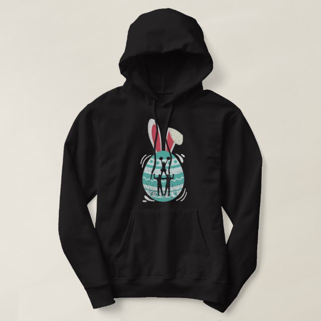 Cute Cheerlead Älskare Påskägg Bunny Costume Hoodie (Design framsida)
