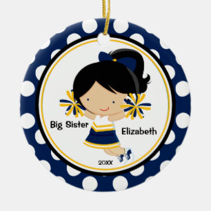Cute CheerLeader Big Sister-julprydnad Julgransprydnad Keramik