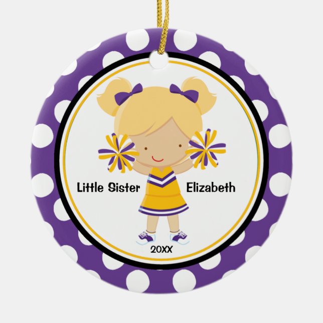 Cute CheerLeader Little Sister jul Ornament (Framsidan)