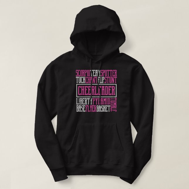 Cute Cheerledare Älskare Cheer Bows Moves Hoodie (Design framsida)