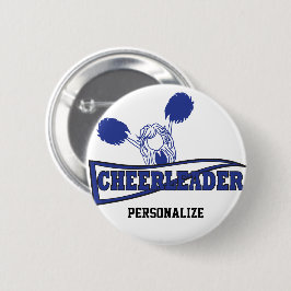 Cute Cheerledare Girl | DIY NAMN | MÖRK BLÅTT Knapp