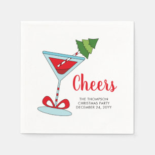 Cute Cheers Julgran Cocktail Julfest Pappersservett