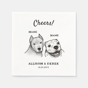 Cute Cheers Personlig 2 Hundar Bröllop Cocktail Pappersservett