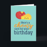 Cute Cheese Food Pun Funny Cheesy Birthday Kort<br><div class="desc">Lustigt och sött födelsedagskort för dem som slår kärlek och humor. Perfekt för att önska dina vänner och din familj grattis på födelsedagen. Besök vår butik om du vill ha mer födelsedagskort. Du hittar något coola,  humoristiskt och ibland sarkastiskt födelsedagskort för din speciella.</div>
