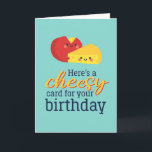 Cute Cheese Food Pun Funny Cheesy Birthday Kort<br><div class="desc">Lustigt och sött födelsedagskort för dem som slår kärlek och humor. Perfekt för att önska dina vänner och din familj grattis på födelsedagen. Besök vår butik om du vill ha mer födelsedagskort. Du hittar något coola,  humoristiskt och ibland sarkastiskt födelsedagskort för din speciella.</div>