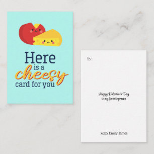 Cute Cheese Pun Funny Kids Valentines Day Cheesy Anteckningskort