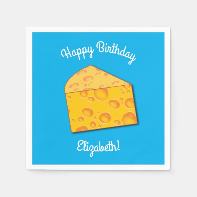 Cute Cheese Wedge Kids 1st Birthday Party Pappersservett (Framsidan)