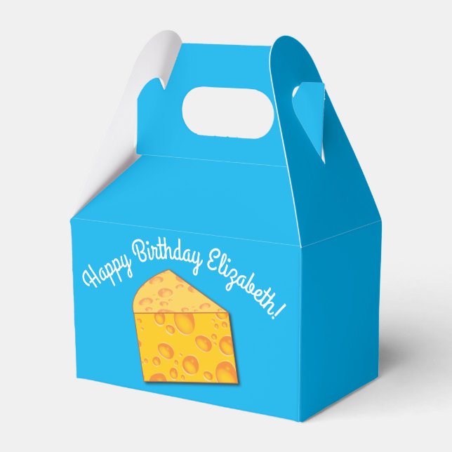 Cute Cheese Wedge Kids 1st Birthday Party Presentaskar (Framsidan Sidan)