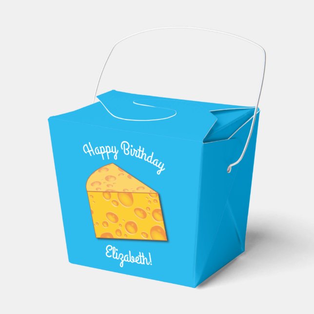 Cute Cheese Wedge Kids 1st Birthday Party Presentaskar (Framsidan Sidan)