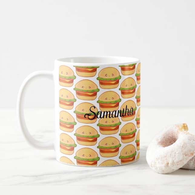 Cute Cheeseburger Kaffemugg (Med munk)