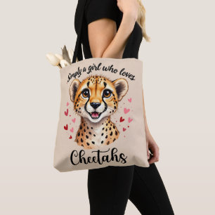 Cute Cheetah Älskare Wildlife Art med hjärtaccente Tygkasse
