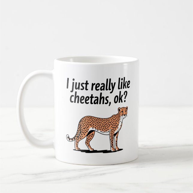 Cute Cheetah Artwork for Animal Enthusiast Kaffemugg (Vänster)