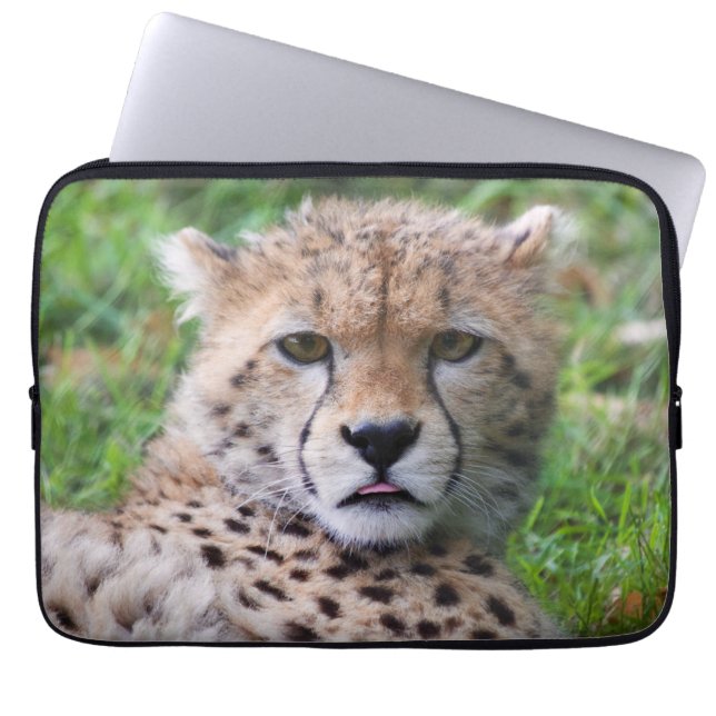 Cute Cheetah laptop sleeve (Framsidan)