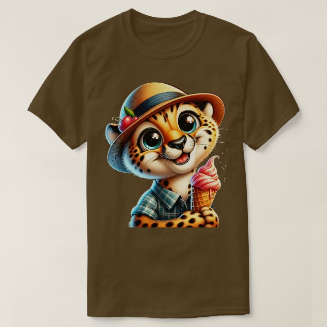 Cute cheetah leopard glass sommarvibes 1 t shirt (Design framsida)