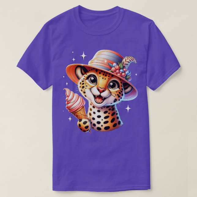Cute cheetah leopard glass sommarvibes t shirt (Design framsida)