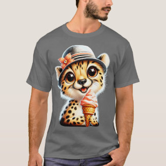 Cute cheetah leopard glass sommarvix 4 t shirt