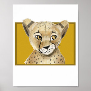 Cute cheetah poster