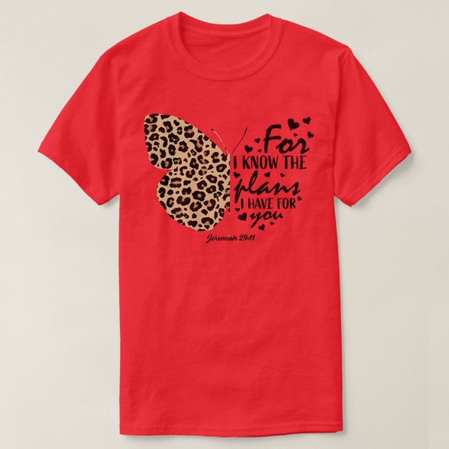 Cute Cheetah Print Butterfly Christian Religiösa B T Shirt (Design framsida)
