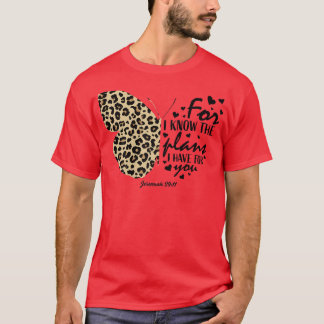 Cute Cheetah Print Butterfly Christian Religiösa B T Shirt