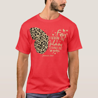Cute Cheetah Print Butterfly Christian Religiösa B T Shirt
