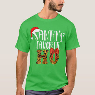 Cute Cheetah Santas Favorite Ho Christmas Funny Na T Shirt