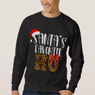Cute Cheetah Santa's Favorite Ho-jul Lång Ärmad Tröja
