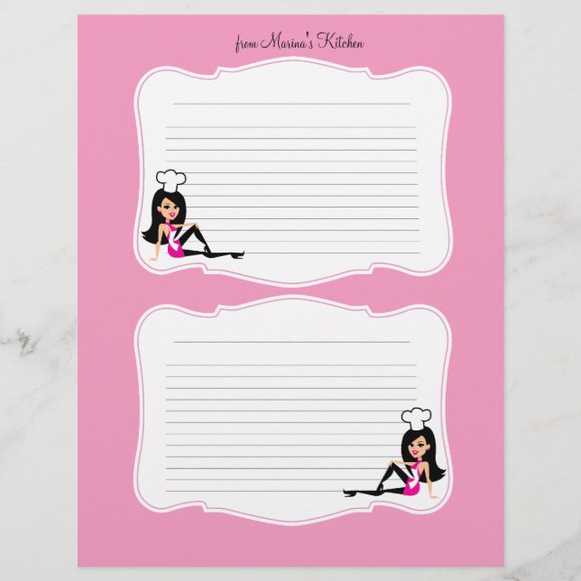 Cute Chef Art Recipe-sidor för bindare #2 (Framsida)