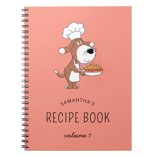 Cute Chef Cook Hund Puppy Family Recipe Bok Anteckningsbok (Framsidan)