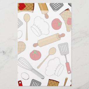 Cute Chef/Cook Kärlek Mönster Brevpapper
