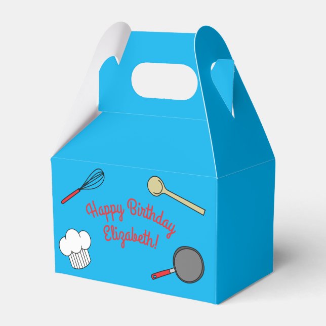 Cute Chef Cooking Kids 1:a födelsedag Party Presentaskar (Framsidan Sidan)