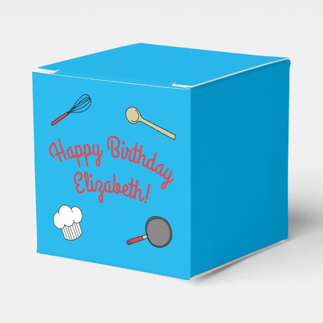 Cute Chef Cooking Kids 1:a födelsedag Party Presentaskar (Framsidan Sidan)